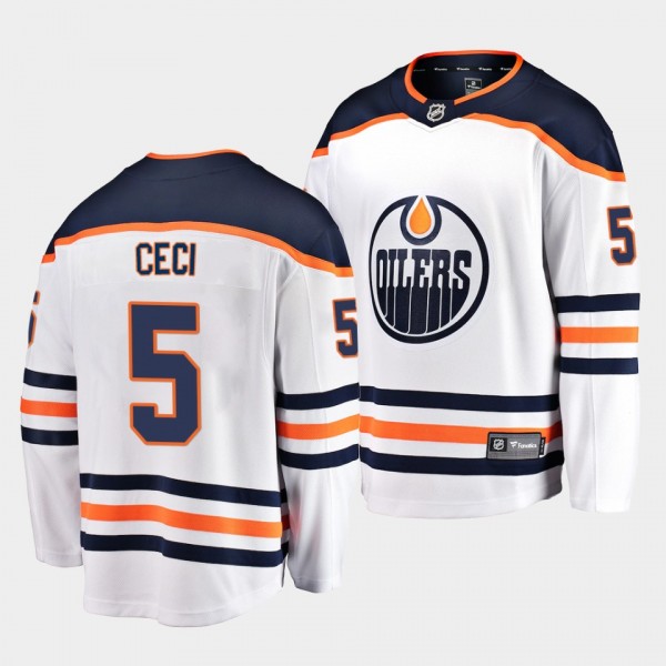 Cody Ceci Edmonton Oilers 2021 Away Men White Player Jersey