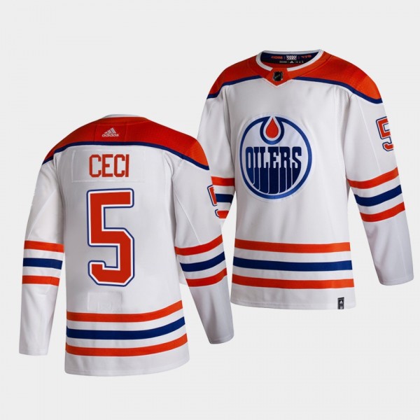 Edmonton Oilers 2021 Reverse Retro Cody Ceci White...