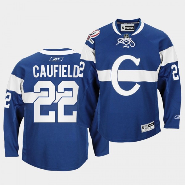 Cole Caufield Montreal Canadiens 100th Anniversary Celebration Blue Throwback Jersey