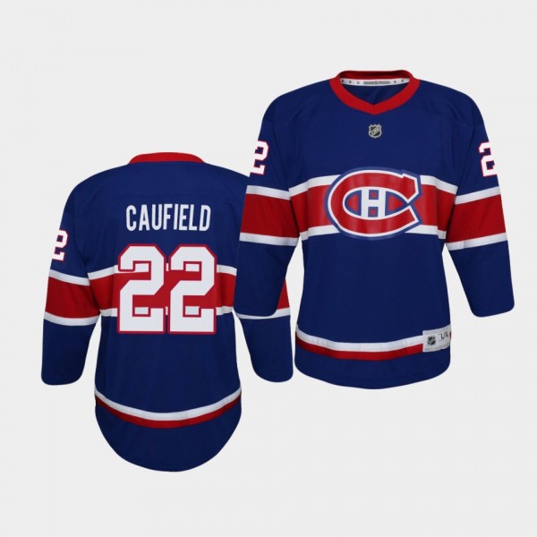 Cole Caufield Youth Jersey Canadiens Reverse Retro Blue Jersey