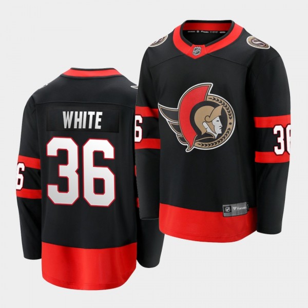 colin white Ottawa Senators 2020-21 Home Black Pre...