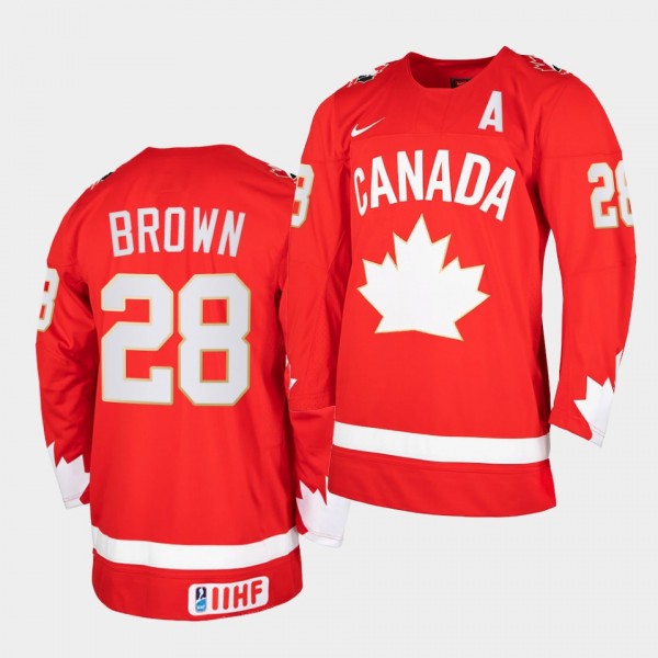 Canada Team Connor Brown 2021 IIHF World Championship Red Heritage Jersey