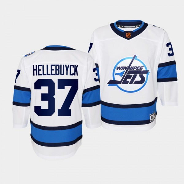 Youth Connor Hellebuyck Jets White Special Edition 2.0 Jersey