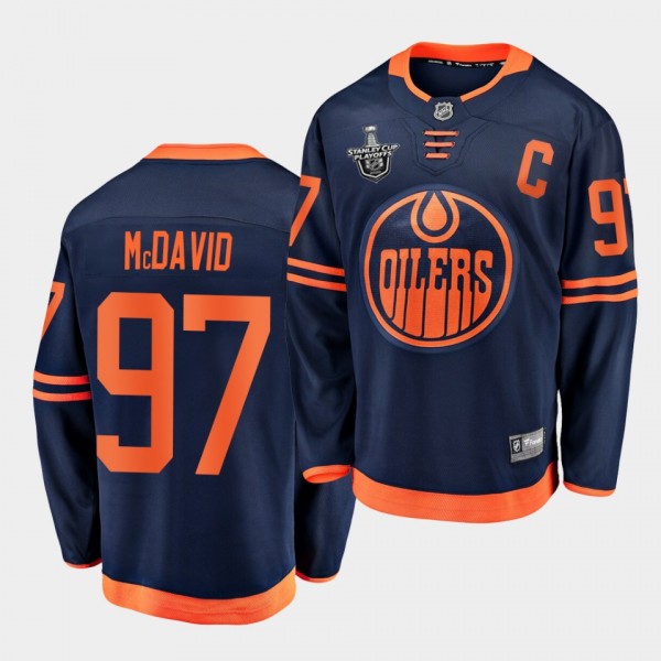 Connor McDavid #97 Oilers 2020 Stanley Cup Playoffs Navy Alternate Jersey