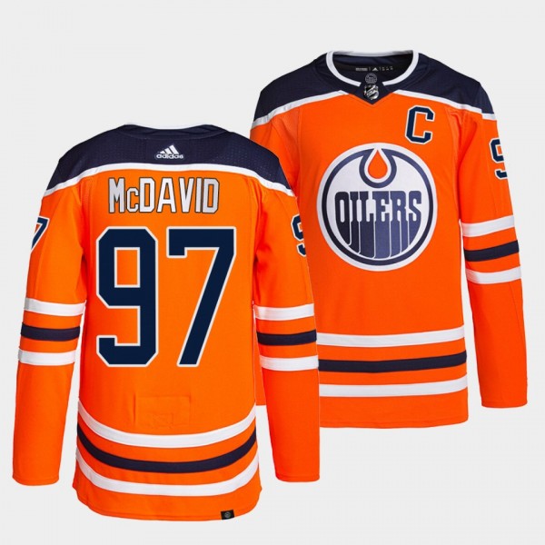 Edmonton Oilers Authentic Pro Connor McDavid #97 Orange Jersey Home