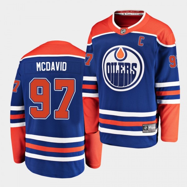 Connor McDavid #97 Oilers 2019 Alternate Royal Fan...