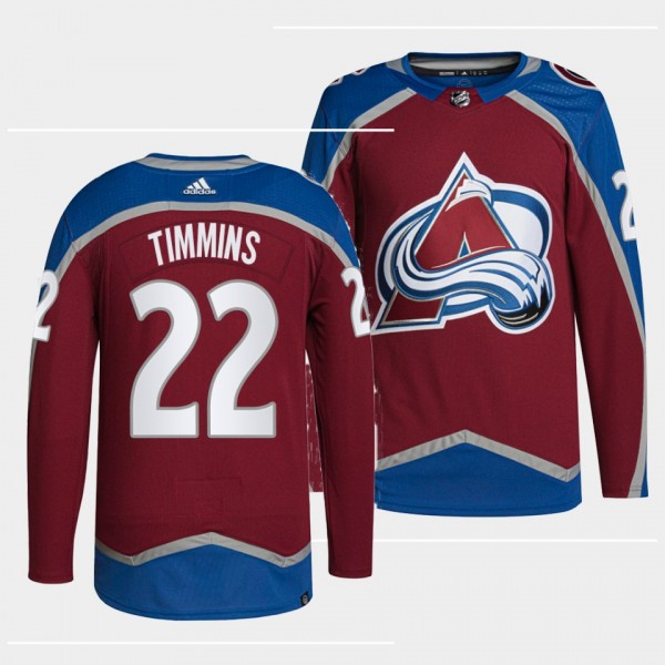 Conor Timmins #22 Avalanche Home Burgundy Jersey 2...