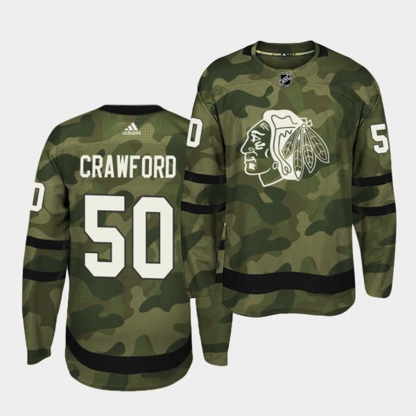 Corey Crawford Blackhawks #50 Armed Special Forces...