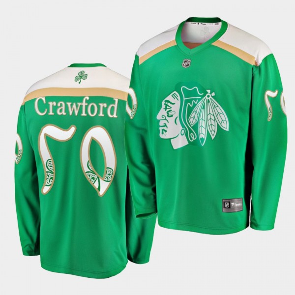 Corey Crawford Blackhawks #50 St. Patrick's Day Re...