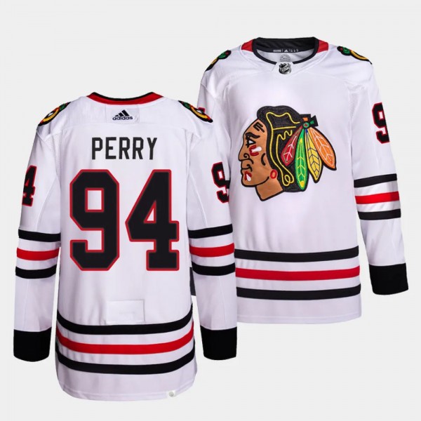 Corey Perry Chicago Blackhawks Away White #94 Primegreen Authentic Pro Jersey Men's