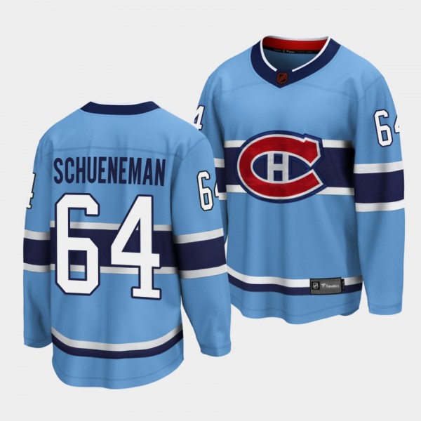 Corey Schueneman Montreal Canadiens Special Edition 2.0 2022 Blue Jersey #64 Breakaway Player