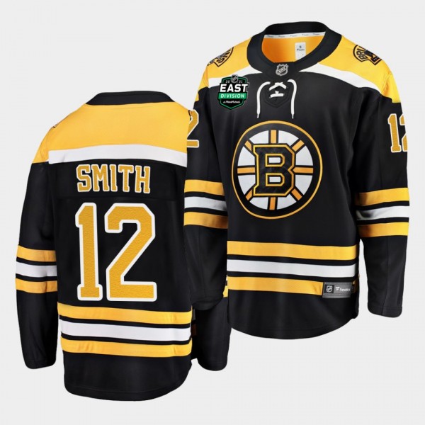 Boston Bruins Craig Smith 2021 East Division Patch Black Jersey Home