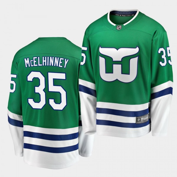 Curtis McElhinney #35 Hurricanes Whalers Night Gre...