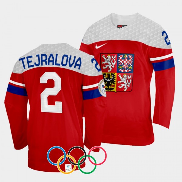 Czech Republic 2022 Winter Olympics Aneta Tejralova #2 Red Jersey Away