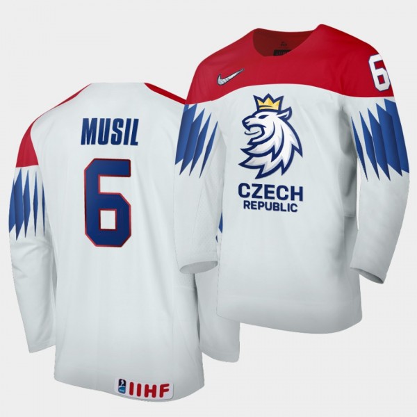Czech Republic Team David Musil 2021 IIHF World Championship #6 Home White Jersey