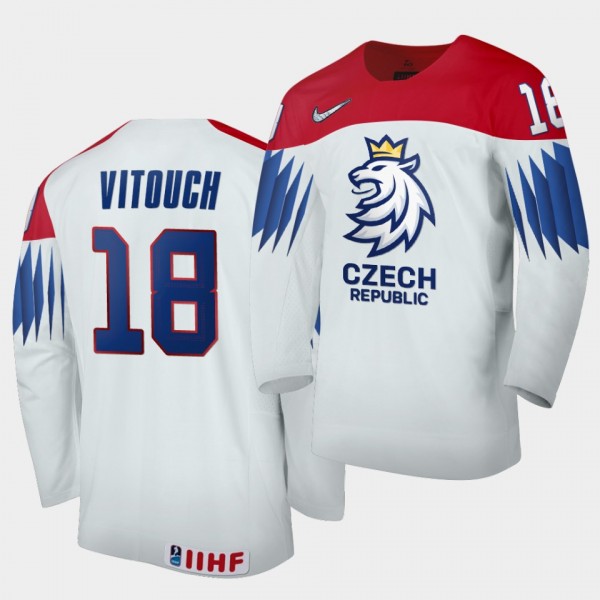 David Vitouch Czech Republic 2021 IIHF World Junior Championship Jersey Home White