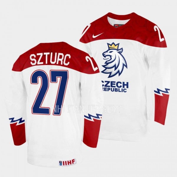 Gabriel Szturc Czech Republic 2023 IIHF World Junior Championship Jersey White