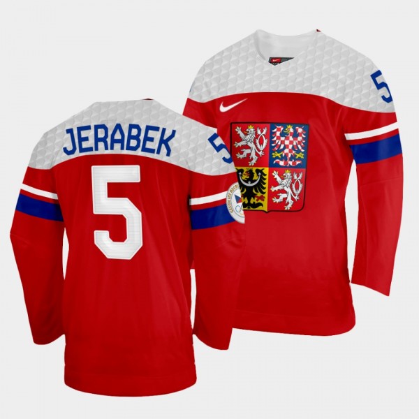 Jakub Jerabek Czech Republic Hockey 2022 Beijing Olympics Away Jersey Red