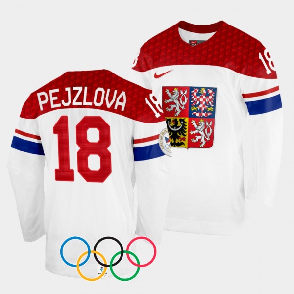 Michaela Pejzlova Czech Republic Women's Hockey 2022 Winter Olympics #18 White Jersey Home