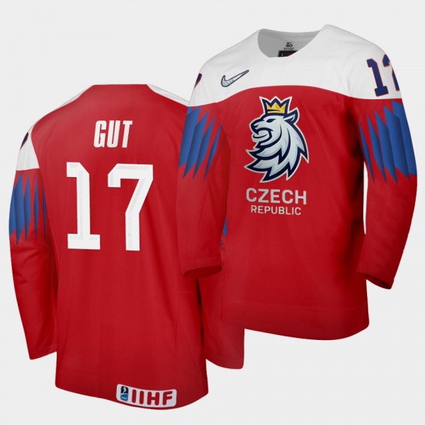 Michal Gut Czech Republic 2021 IIHF World Junior Championship Jersey Away Red