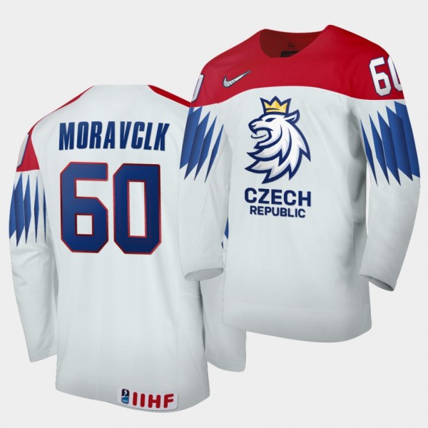 Czech Republic Team Michal Moravclk 2021 IIHF World Championship #60 Home White Jersey