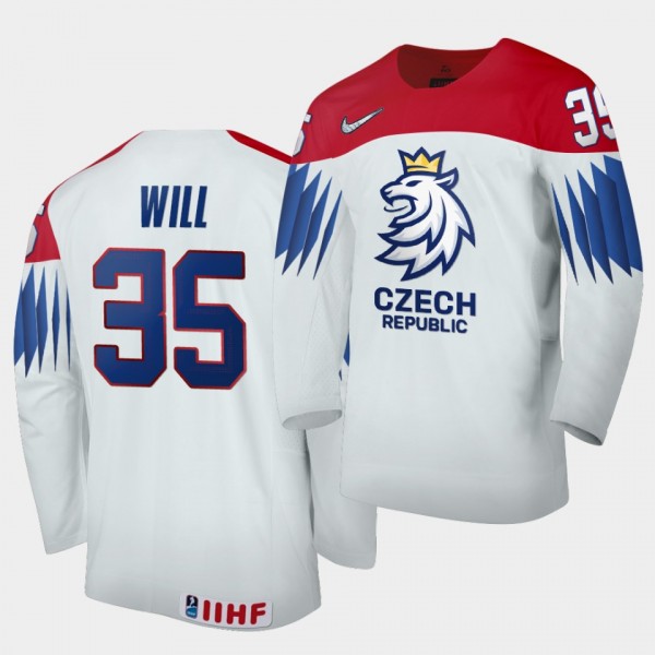 Czech Republic Team Roman Will 2021 IIHF World Championship #35 Home White Jersey