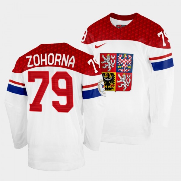 Czech Republic Hockey #79 Tomas Zohorna 2022 Beijing Olympics White Jersey Home