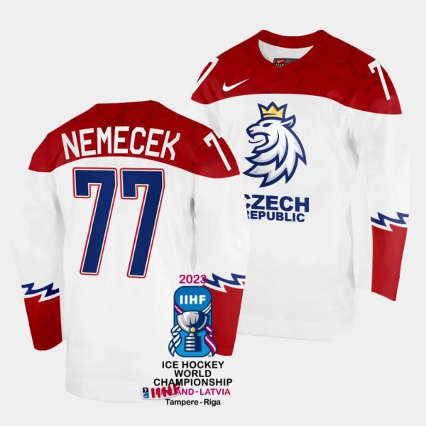 Czechia #77 David Nemecek 2023 IIHF World Champion...