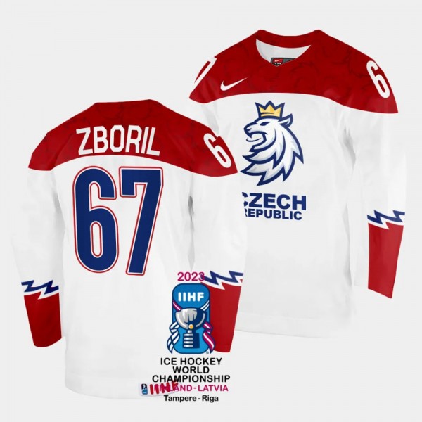 Czechia #67 Jakub Zboril 2023 IIHF World Championship Home Jersey White