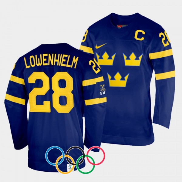Sweden Women's Hockey #28 Michelle Lowenhielm 2022...