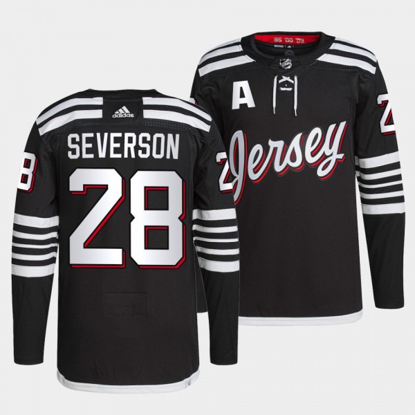 New Jersey Devils Damon Severson Alternate #28 Bla...