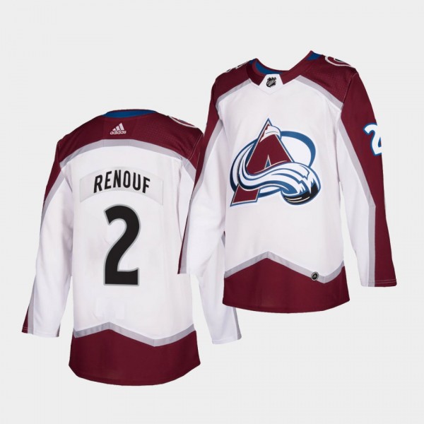 Dan Renouf #2 Avalanche 2021 Authentic Away White Jersey