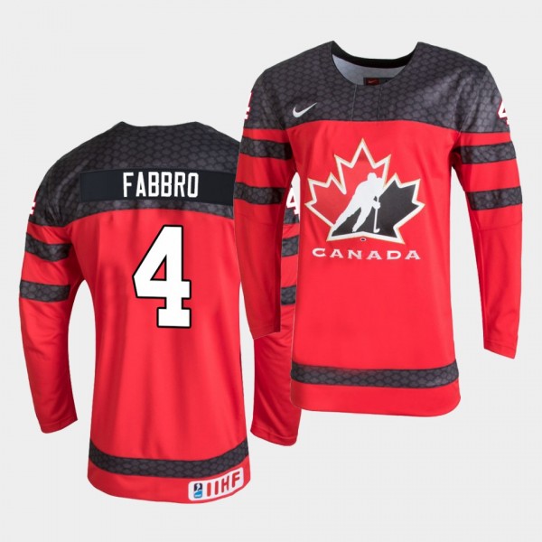 Dante Fabbro IIHF World Championship #4 Replica Red Jersey