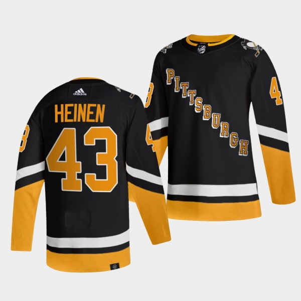 Danton Heinen #43 Penguins Primegreen Authentic Black Jersey 2021-22 Alternate