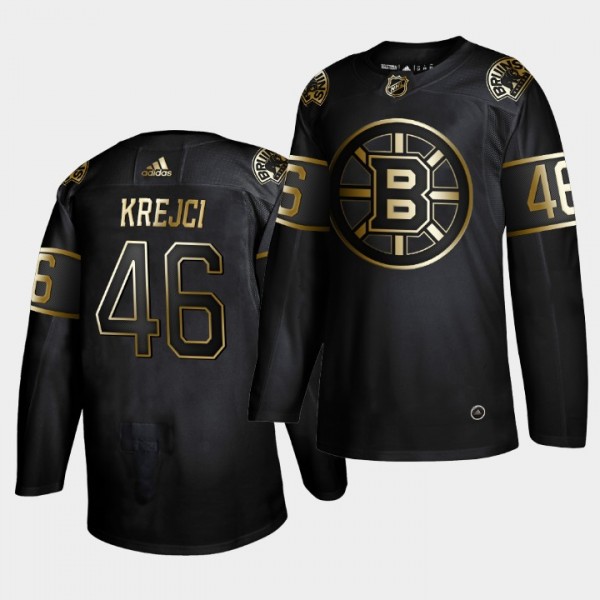 David Krejci #46 Bruins Golden Edition Black Authe...