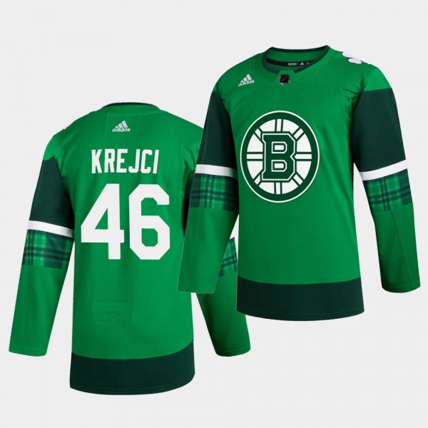 David Krejci #46 Bruins 2020 St. Patrick's Day Aut...