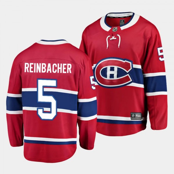 2023 NHL Draft David Reinbacher Montreal Canadiens Jersey Red Home Breakaway Player
