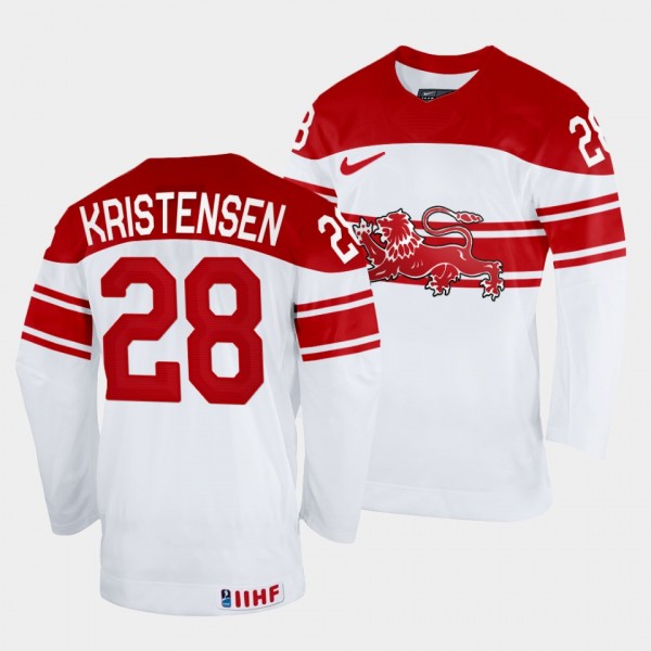 Denmark Hockey #28 Emil Kristensen 2022 IIHF World...