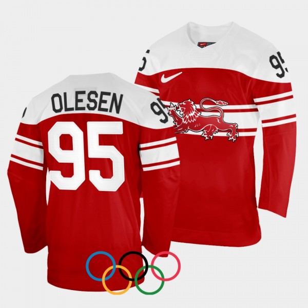 Denmark Hockey #95 Nick Olesen 2022 Winter Olympic...