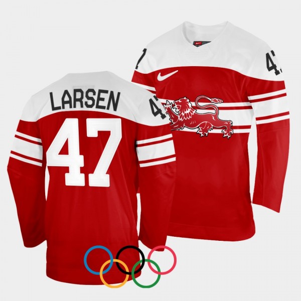 Denmark Hockey #47 Oliver Larsen 2022 Winter Olymp...