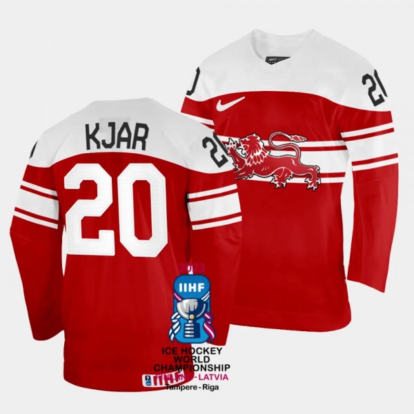 Denmark #20 Oliver Kjar 2023 IIHF World Championsh...