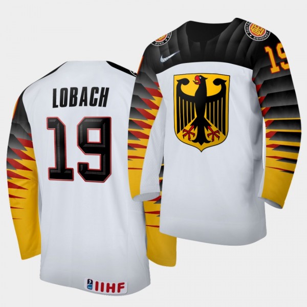 Germany Dennis Lobach 2020 IIHF World Junior Ice Hockey White Home Jersey