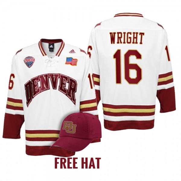 Cameron Wright #16 Denver Pioneers 2022 NCAA Regional Finals White Jersey