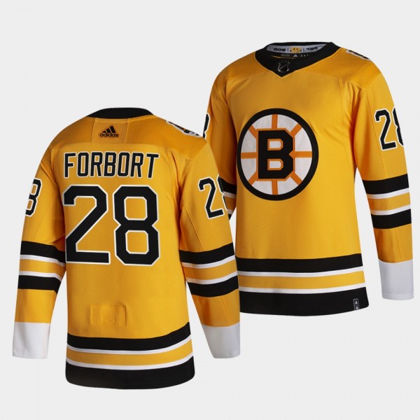 Derek Forbort #28 Bruins 2021 Reverse Retro Gold J...