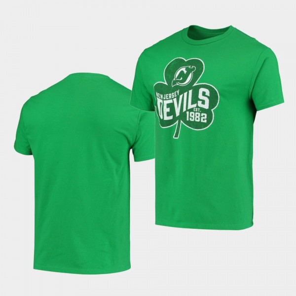 New Jersey Devils 2021 St Patty's Day Green T-Shir...