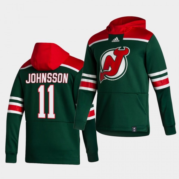 New Jersey Devils Andreas Johnsson 2021 Reverse Retro Green Pullover Men Hoodie