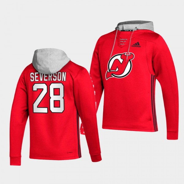 Damon Severson New Jersey Devils Skate Red Lace-up...