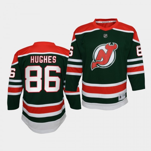 Jack Hughes New Jersey Devils 2021 Reverse Retro Green Special Edition Youth Jersey