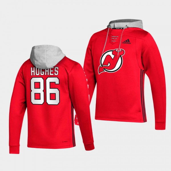 Jack Hughes New Jersey Devils Skate Red Lace-up Ho...