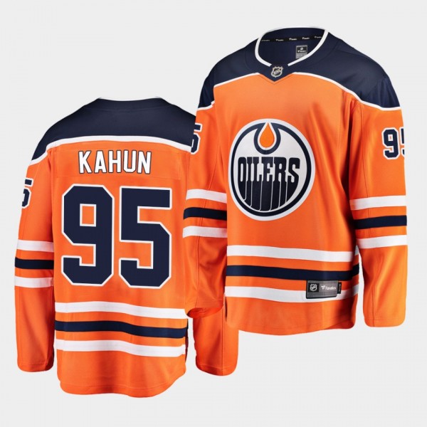 Dominik Kahun Edmonton Oilers 2020-21 Home Men Ora...
